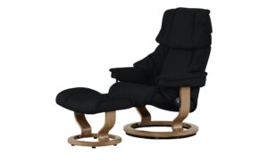 Stressless Relaxsessel mit Hocker  Reno S ¦ schwarz ¦ Maße (cm): B: 75 H: 106 T: 75 Polstermöbel > Sessel > Ledersessel - Höffner