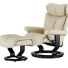 Stressless Relaxsessel mit Hocker  Magic L ¦ creme ¦ Maße (cm): B: 90 H: 111 T: 82 Polstermöbel ></noscript> Sessel > Ledersessel - Höffner