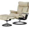Stressless Relaxsessel mit Hocker  Magic L ¦ creme ¦ Maße (cm): B: 91 H: 112 T: 84 Polstermöbel ></noscript> Sessel > Ledersessel - Höffner