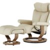 Stressless Relaxsessel mit Hocker  Magic M ¦ creme ¦ Maße (cm): B: 81 H: 111 T: 77 Polstermöbel ></noscript> Sessel > Ledersessel - Höffner