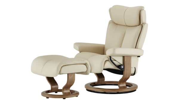 Stressless Relaxsessel mit Hocker  Magic M ¦ creme ¦ Maße (cm): B: 81 H: 111 T: 77 Polstermöbel > Sessel > Ledersessel - Höffner