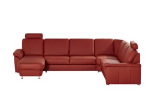 meinSofa Leder-Wohnlandschaft  Carolin ¦ rot ¦ Maße (cm): B: 336 H: 91 T: 240 Polstermöbel > Sofas > Schlafsofas - Höffner