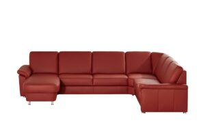 meinSofa Leder-Wohnlandschaft  Carolin ¦ rot ¦ Maße (cm): B: 336 H: 91 T: 240 Polstermöbel > Sofas > Wohnlandschaften - Höffner