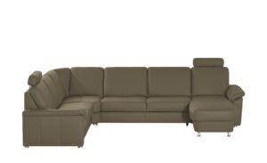 meinSofa Leder-Wohnlandschaft  Carolin ¦ grau ¦ Maße (cm): B: 336 H: 91 T: 240 Polstermöbel > Sofas > Schlafsofas - Höffner