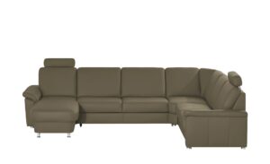 meinSofa Leder-Wohnlandschaft  Carolin ¦ grau ¦ Maße (cm): B: 336 H: 91 T: 240 Polstermöbel > Sofas > Schlafsofas - Höffner