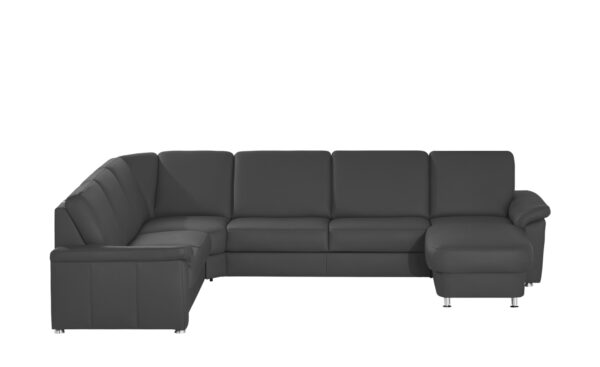 meinSofa Leder-Wohnlandschaft  Carolin ¦ grau ¦ Maße (cm): B: 336 H: 91 T: 240 Polstermöbel > Sofas > Wohnlandschaften - Höffner