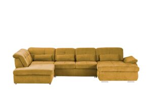 Wohnlandschaft mit Funktion  Perry ¦ gelb ¦ Maße (cm): B: 374 H: 100 T: 195 Polstermöbel > Sofas > Schlafsofas - Höffner