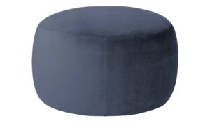 Samt Hocker  Amadi ¦ blau ¦ Maße (cm): H: 40  Ø: 60 Polstermöbel > Hocker - Höffner