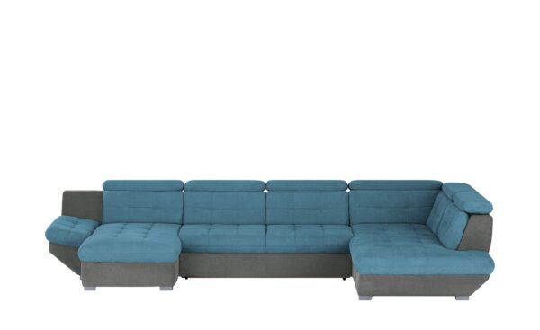 uno Wohnlandschaft  Elias II ¦ blau ¦ Maße (cm): B: 383 H: 80 T: 228 Polstermöbel > Sofas > Schlafsofas - Höffner