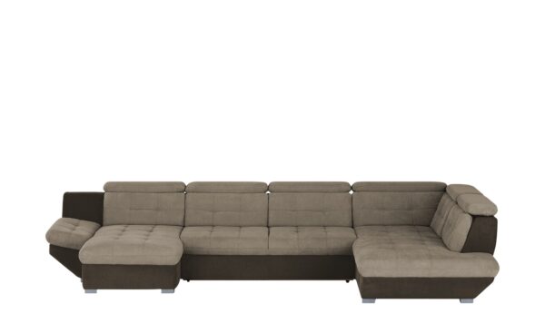 uno Wohnlandschaft  Elias II ¦ braun ¦ Maße (cm): B: 383 H: 80 T: 228 Polstermöbel > Sofas > Schlafsofas - Höffner