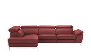 uno Ecksofa Leder  Dallas ¦ rot ¦ Maße (cm): B: 283 H: 74 T: 228 Polstermöbel > Sofas > Ecksofas - Höffner