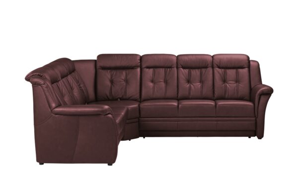 Polstermöbel Oelsa Komfort-Ecksofa aus Leder  Andorra ¦ rot ¦ Maße (cm): B: 238 H: 99 T: 170 Polstermöbel > Sofas > Ecksofas - Höffner