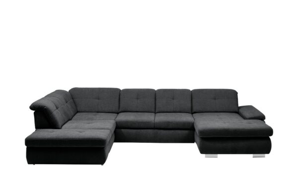 Lounge Collection Wohnlandschaft Flachgewebe  Affair ¦ schwarz ¦ Maße (cm): B: 371 H: 85 T: 260 Polstermöbel > Sofas > Schlafsofas - Höffner