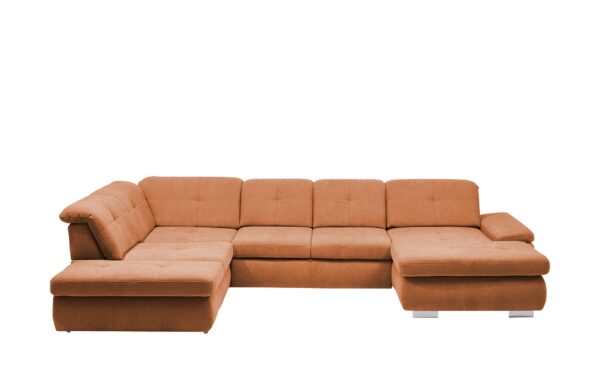 Lounge Collection Wohnlandschaft Flachgewebe  Affair ¦ orange ¦ Maße (cm): B: 371 H: 85 T: 260 Polstermöbel > Sofas > Wohnlandschaften - Höffner