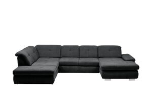 Lounge Collection Wohnlandschaft Flachgewebe  Affair ¦ schwarz ¦ Maße (cm): B: 371 H: 85 T: 260 Polstermöbel > Sofas > Wohnlandschaften - Höffner