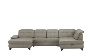 Lounge Collection Wohnlandschaft Leder  Jona ¦ grau ¦ Maße (cm): B: 368 H: 100 T: 194 Polstermöbel > Sofas > Schlafsofas - Höffner