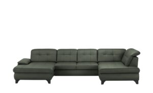 Lounge Collection Wohnlandschaft Leder  Jona ¦ grün ¦ Maße (cm): B: 368 H: 100 T: 194 Polstermöbel > Sofas > Wohnlandschaften - Höffner