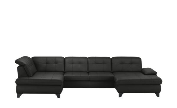 Lounge Collection Wohnlandschaft Leder  Jona ¦ schwarz ¦ Maße (cm): B: 368 H: 100 T: 194 Polstermöbel > Sofas > Wohnlandschaften - Höffner