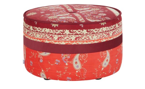 bassetti by SCHRÖNO Pouf  Tino ¦ rot ¦ Maße (cm): H: 39  Ø: 63 Polstermöbel > Hocker > Sitzpouf - Höffner