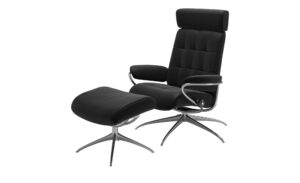 Stressless Relaxsessel mit Hocker  London ¦ schwarz ¦ Maße (cm): B: 80 H: 111 T: 74 Polstermöbel > Sessel > Relaxsessel - Höffner