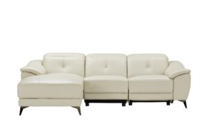 uno Ledersofa mit Relaxfunktion  Eva ¦ creme ¦ Maße (cm): B: 255 H: 78 T: 171 Polstermöbel > Sofas > Ecksofas - Höffner