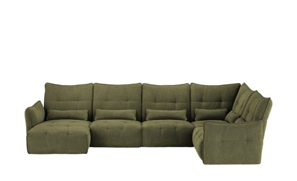 bobb Wohnlandschaft  Jeaneva ¦ grün ¦ Maße (cm): B: 428 H: 101 T: 228 Polstermöbel > Sofas > Wohnlandschaften - Höffner