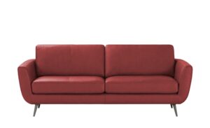 SOHO Ledersofa  Smilla ¦ rot ¦ Maße (cm): B: 217 H: 85 T: 93 Polstermöbel > Sofas > 3-Sitzer - Höffner