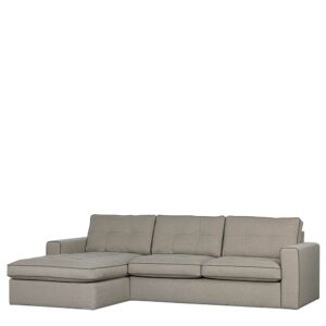 Wohnzimmer Couch L Form im Skandi Design Beige Stoff