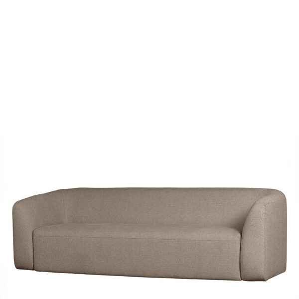 Sofa Dreisitzer Hellbraun Chenille im Skandi Design 240 cm breit