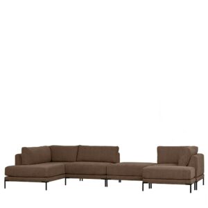 Modul Sofa 5-teilig in Braun Webstoff 400x89x200 cm (fünfteilig)
