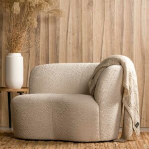 Kleines Lounge Sofa aus Boucle Stoff Skandi Design
