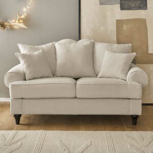 Landhaus Stil Sofa Beige im Vintage Look zwei Sitzplätzen