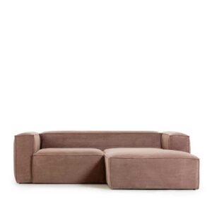 Wohnzimmer Couch in Altrosa Bezug aus Cord