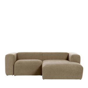 Eckcouch 240 cm breit Beige Chenille