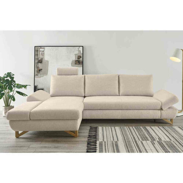 Funktions Sofa Ecke in Cremefarben verstellbaren Armlehnen