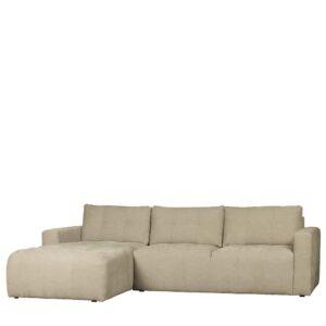 Beige Stoff Ecksofa mit drei Sitzplätzen Armlehnen