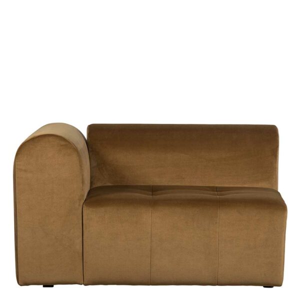 Modulare Couch mit Armlehne links Samtbezug Honigfarben