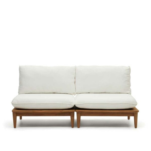 Zweiersofa Terrasse Wintergarten mit Vierfußgestell aus Holz Teak Massivholz