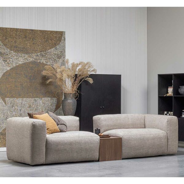 Modul Couch Kombination in Beigegrau Stoff Skandi Design