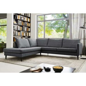 Sofaecke in Anthrazit Webstoff Skandi Design