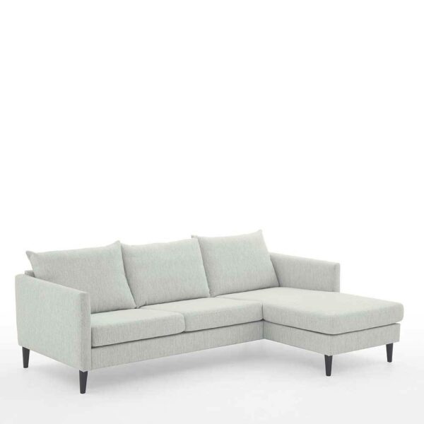Sofa Eckgarnitur in Offwhite Webstoff beidseitig mointierbar