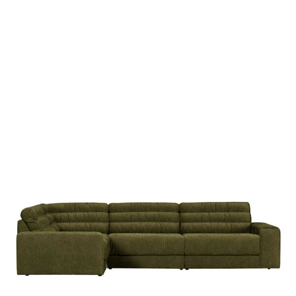 L Form Sofa in Oliv Grün 2 Armlehnen