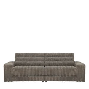 Premium Polstersofa in Grau Breitcord Armlehnen