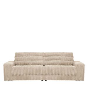 Hochwertige Couch in Beigegrau Breitcord Armlehnen