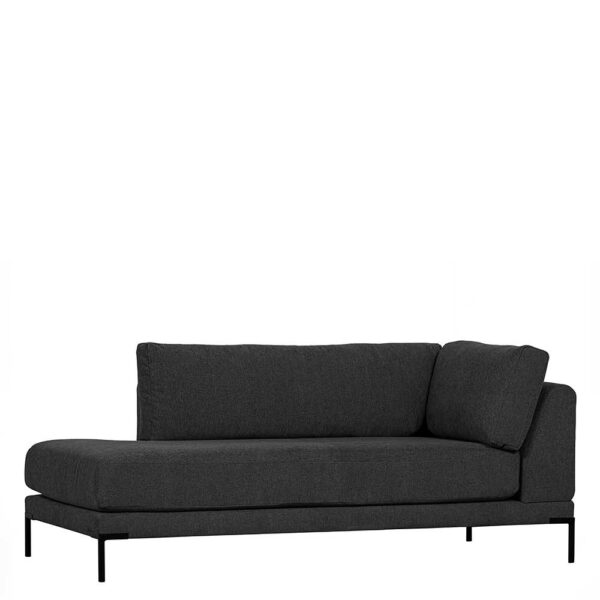 Recamiere Modul Couch Dunkelgrau 200 cm breit Vierfußgestell aus Metall