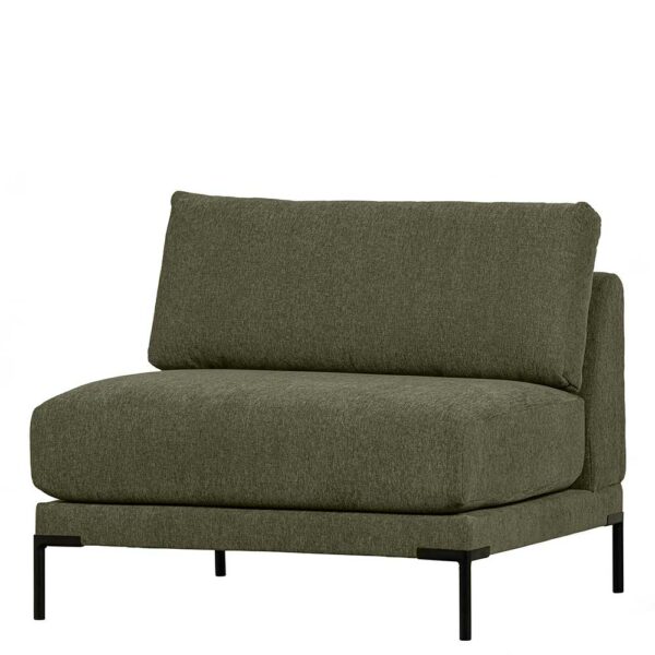 Couch Einsitzer Modul in Dunkelgrün Vierfußgestell aus Metall