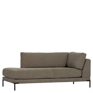 Lounge Element rechts Taupe aus Webstoff Vierfußgestell aus Metall