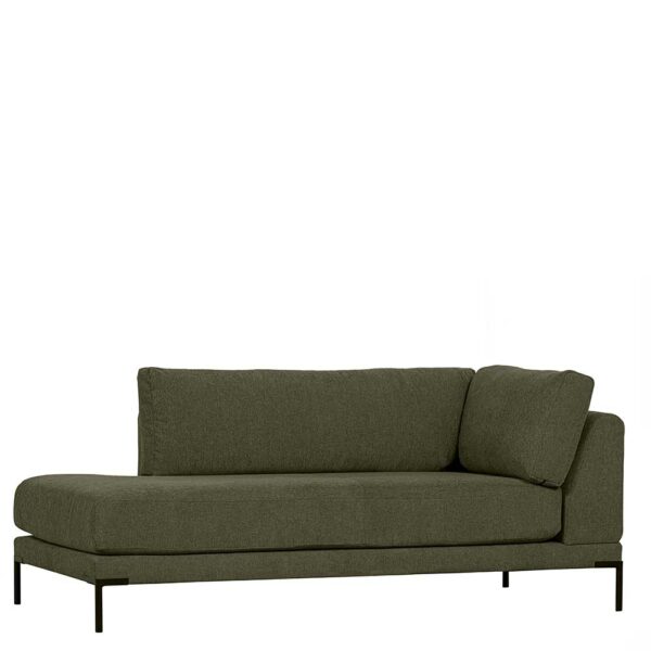 Recamiere Modul Sofa rechts in Dunkelgrün Stoff 200 cm breit