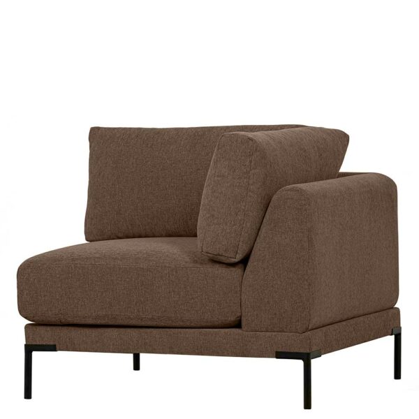 Couch Eckelement Modul in Braun Vierfußgestell aus Metall