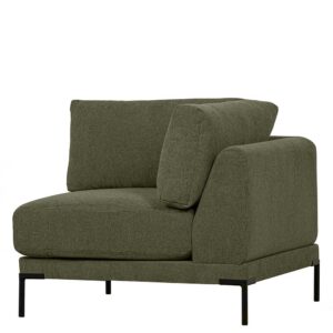 Couch Eckelement Modul in Dunkelgrün Vierfußgestell aus Metall
